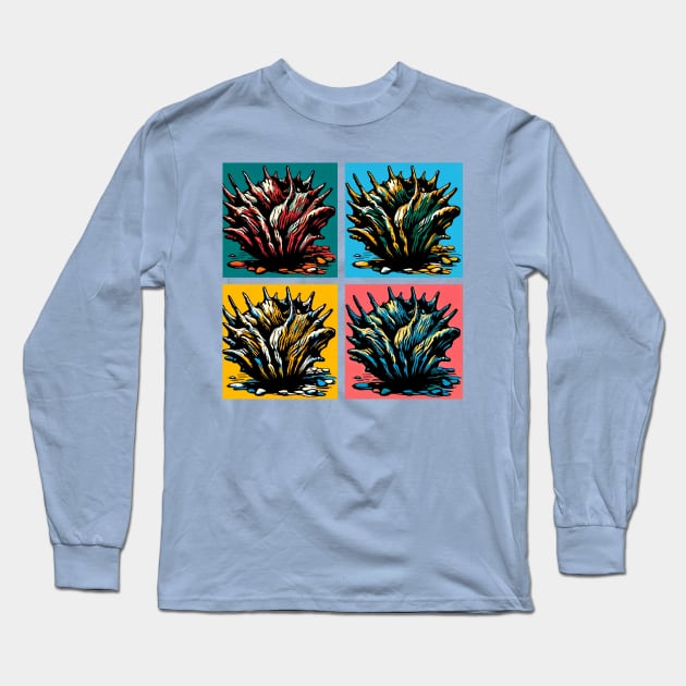 Pop Barnacle Sponge Art - Cool Underwater Long Sleeve T-Shirt by PawPopArt